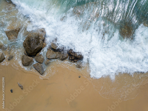 tropical beach from above
