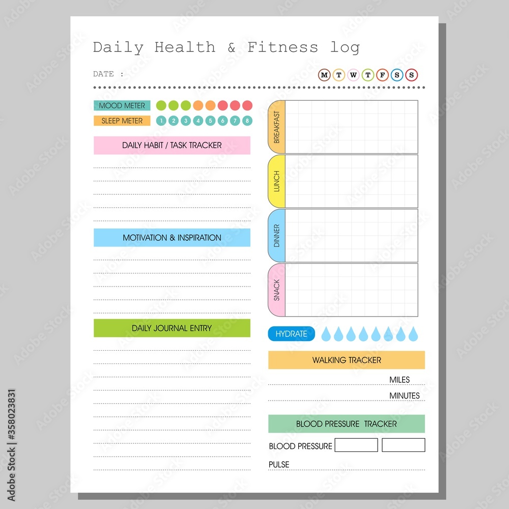 Daily Health and Fitness Planner