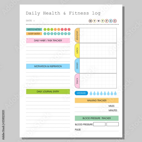 Daily Health and Fitness Planner