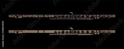 Flute instrument cartoon music graphic vector
