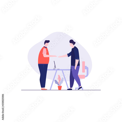 Business deal Illustration for Webpage, UI design, landing page, mobile application.