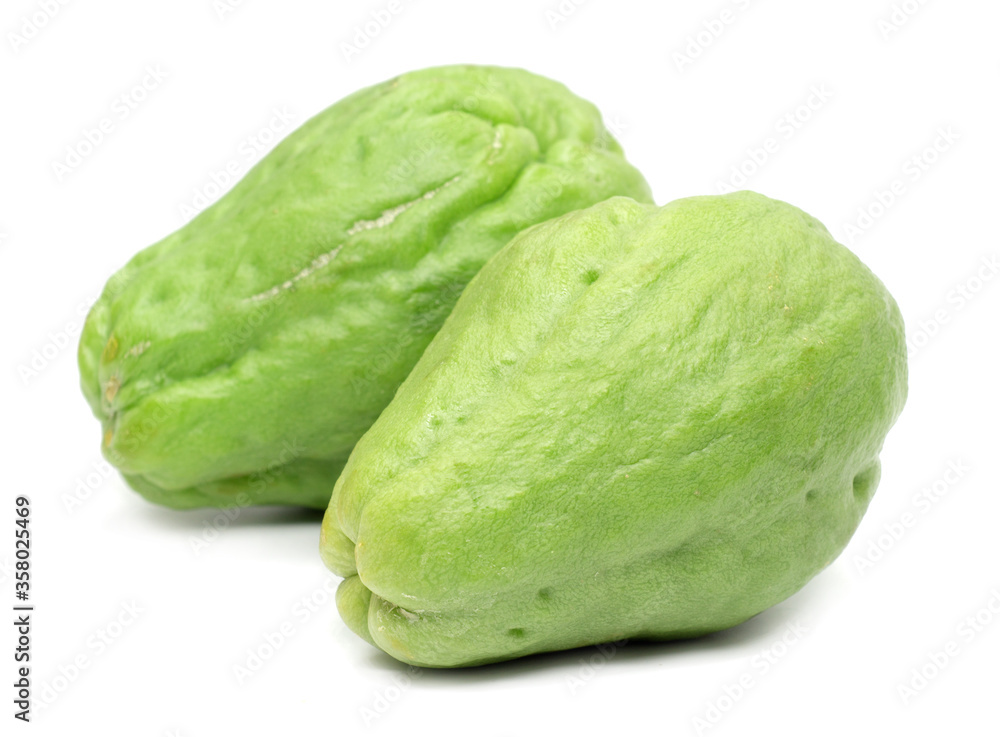Chayote on white background Chayote on white background