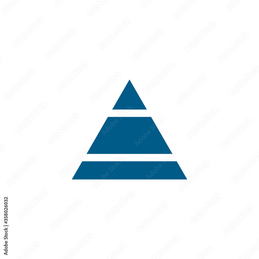 Pyramid Blue Icon On White Background. Blue Flat Style Vector Illustration. Pyramid Blue Icon On White Background. Blue Flat Style Vector Illustration.