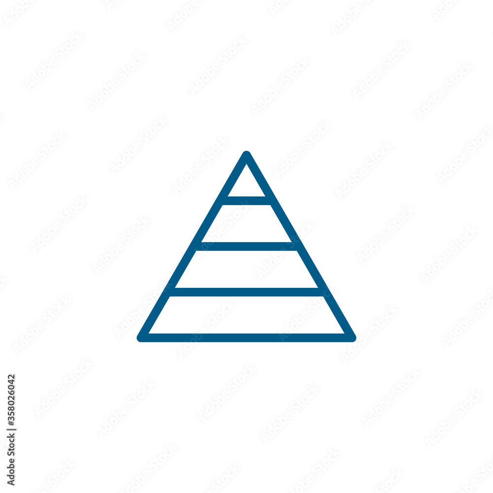 Pyramid Line Blue Icon On White Background. Blue Flat Style Vector Illustration. Pyramid Line Blue Icon On White Background. Blue Flat Style Vector Illustration.