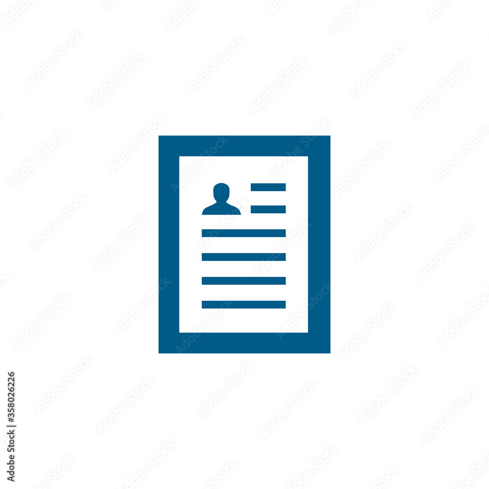 Resume Blue Icon On White Background. Blue Flat Style Vector Illustration. Resume Blue Icon On White Background. Blue Flat Style Vector Illustration.