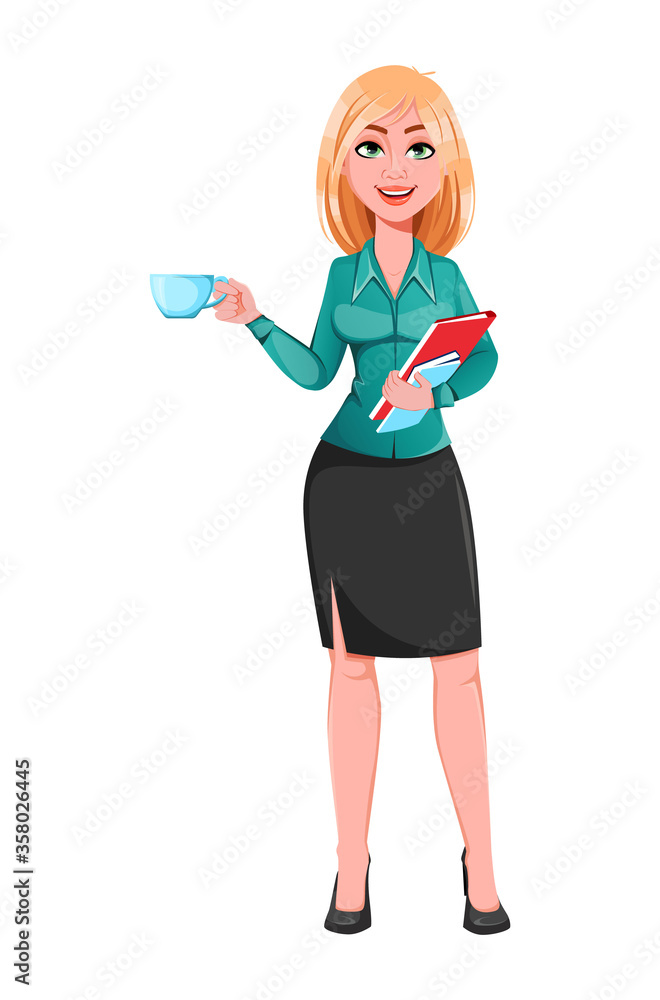 Blond businesswoman cartoon character Blond businesswoman cartoon character