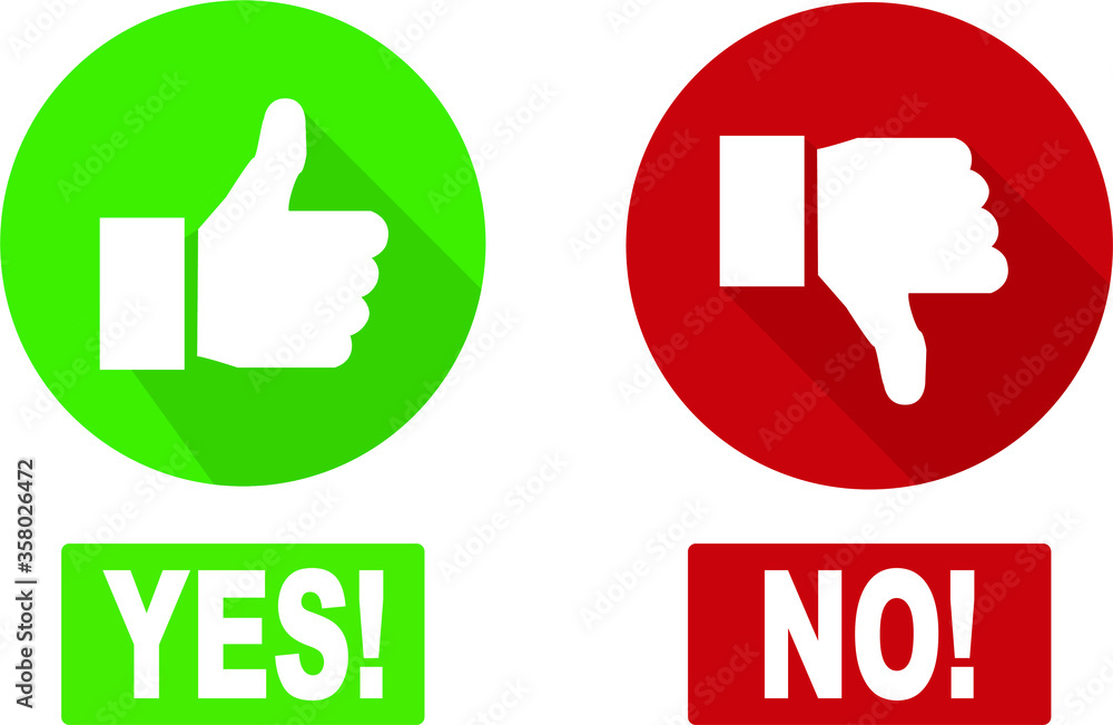 Yes No Colour Vector Sign Yes No Colour Vector Sign