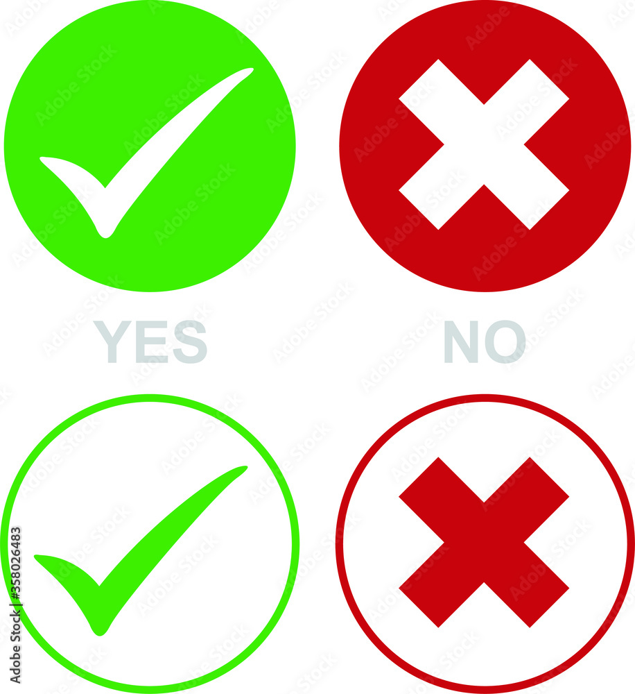 yes no Colour Vector Icon yes no Colour Vector Icon