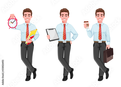 Handsome businessman in business clothes.