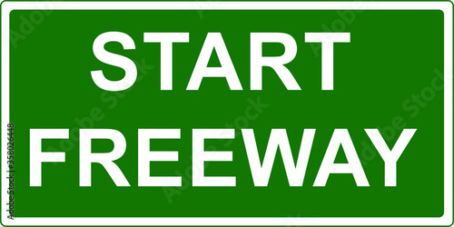 Start freeway road sign vector