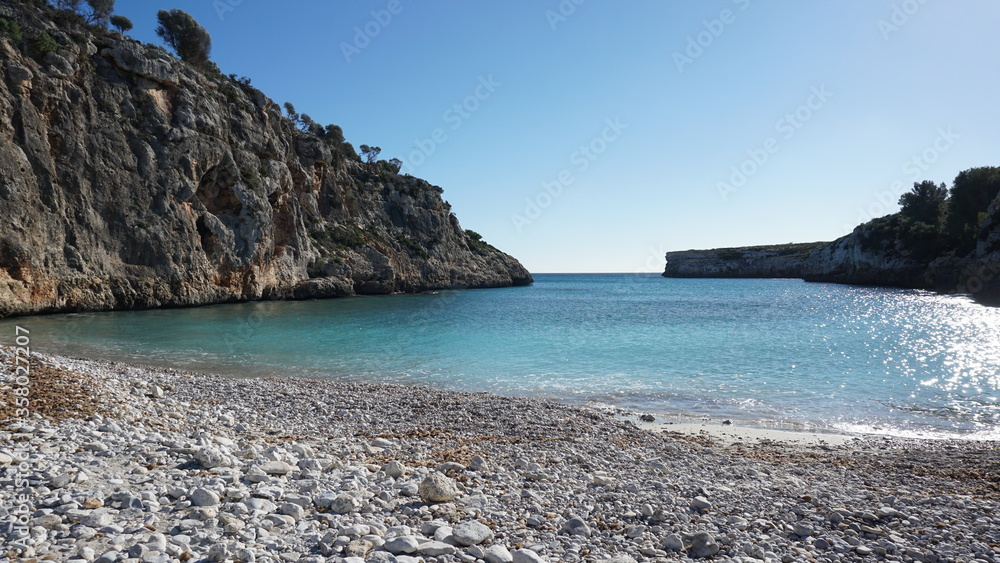 the Cala Magraner, Cales Verges de Manacor on the island Mallorca, Spain, January