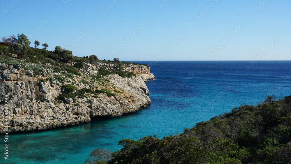 the Cala Magraner, Cales Verges de Manacor on the island Mallorca, Spain, January