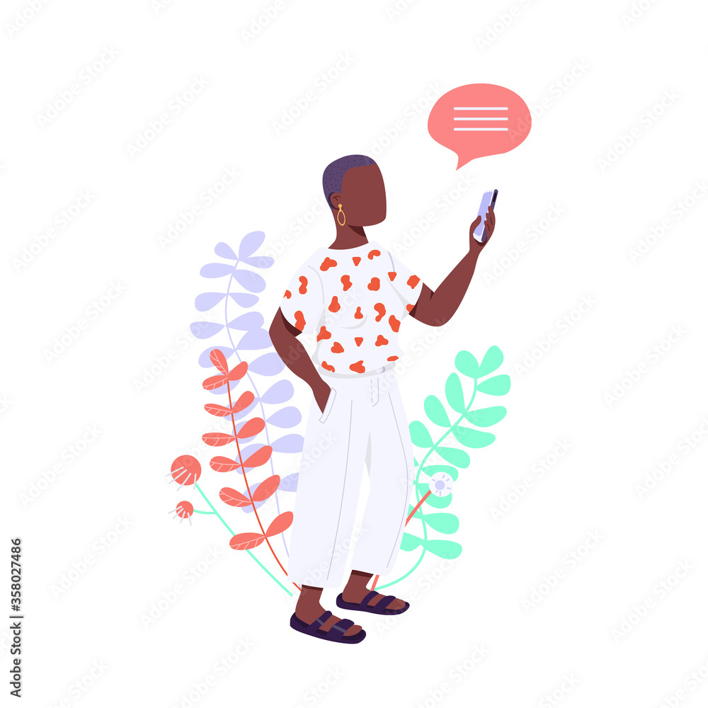 custom made wallpaper toronto digitalAfrican american woman flat color vector faceless character