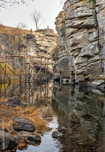 Buky Canyon and Hirskyi Tikych river in Ukraine photo