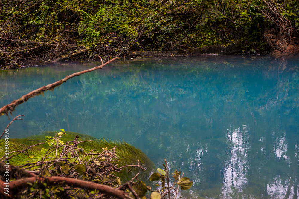 Rio Celeste, Celestial blue waterfall and Tenorio volcano national park, Costa Rica Rio Celeste, Celestial blue waterfall and Tenorio volcano national park, Costa Rica