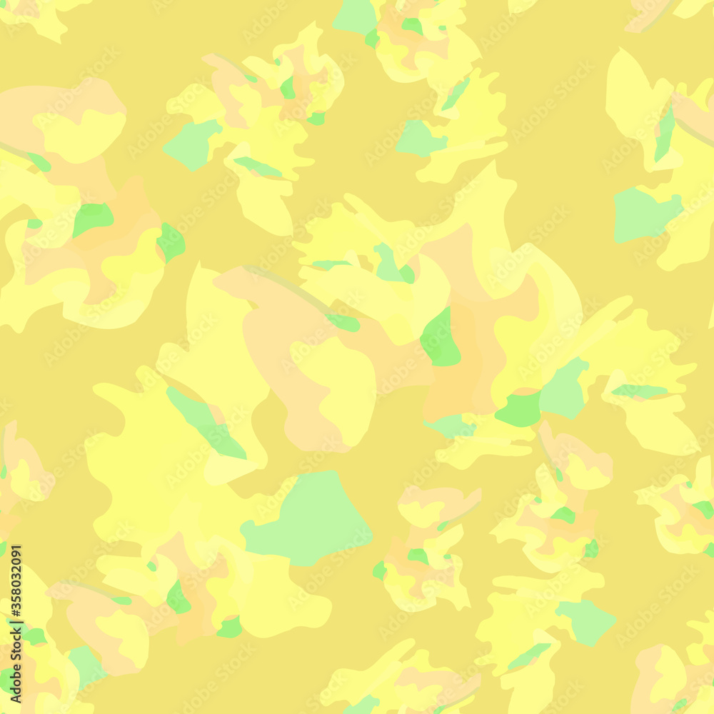 Desert camouflage of various shades of yellow, pink and green colors