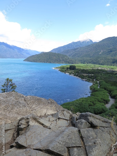 the lake view Mirador del Lago in the Puelo National Park, Patagonia, Argentina, December