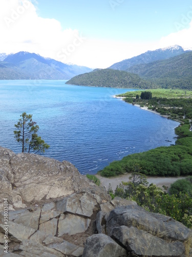 the lake view Mirador del Lago in the Puelo National Park, Patagonia, Argentina, December