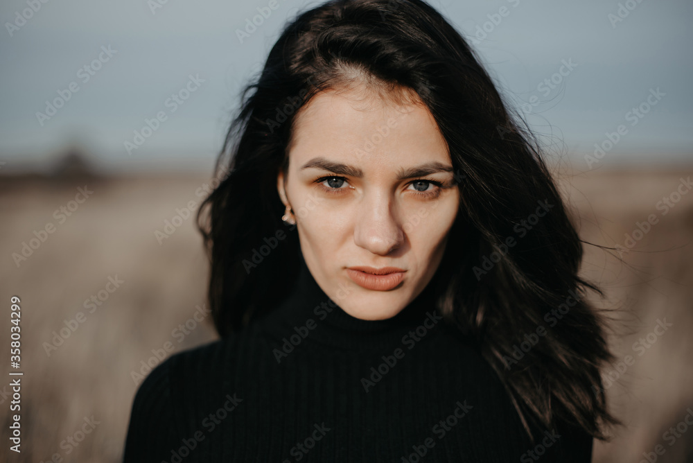 portrait of a young girl Caucasian brunette girl portrait of a young girl Caucasian brunette girl