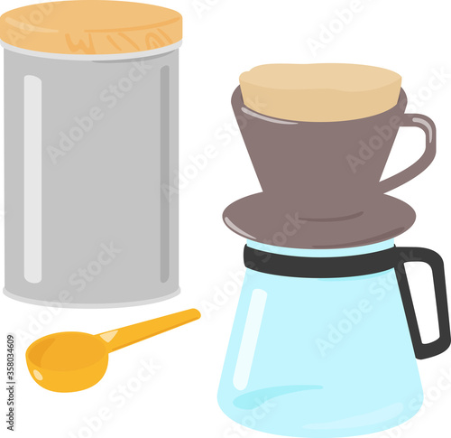 コーヒードリッパーとキャニスター