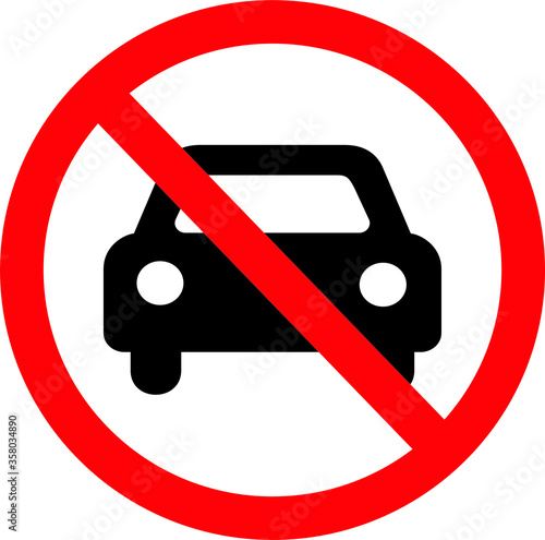 No parking road warning sign