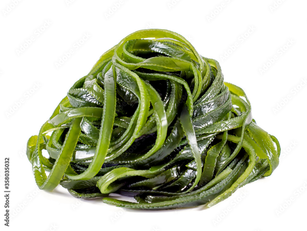 Φωτογραφία Dry laminaria japonica（kelp）Isolated on White Background.