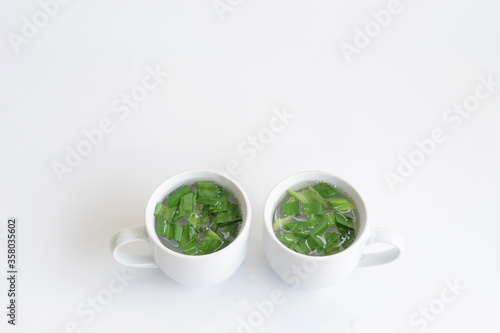 herb tea white background 