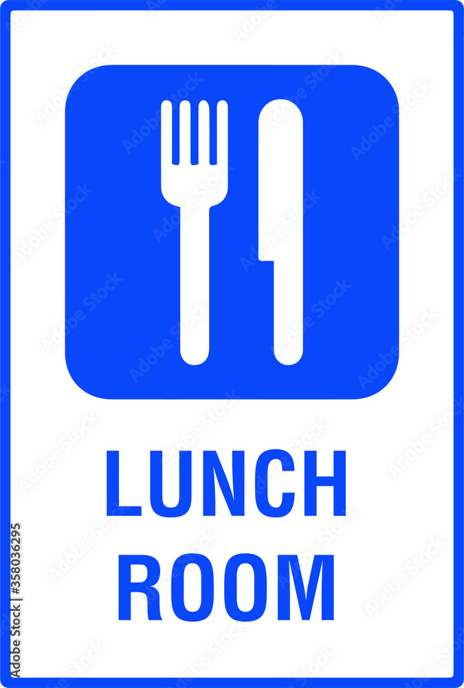 Fototapeta premium Lunch Room office door sign