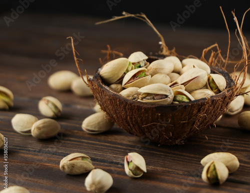 Pistachios isolated closeup, healthy and tasty