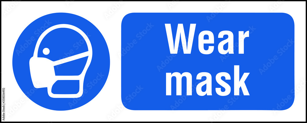 Wear mask personal hygiene vector sign Wear mask personal hygiene vector sign