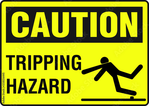 Tripping Hazard warning vector sign