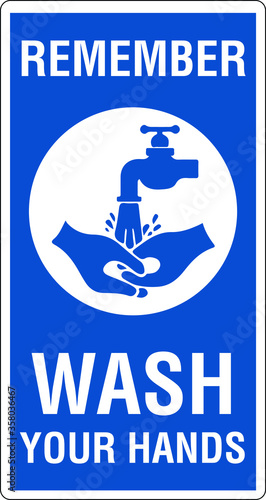 Wash your hands sanitize personal hygiene warning vector sign