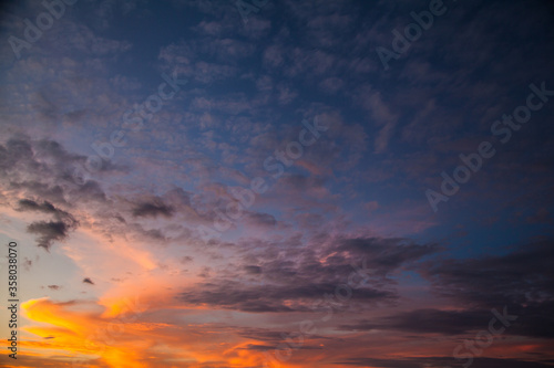 Sunset sky clouds. Texture
