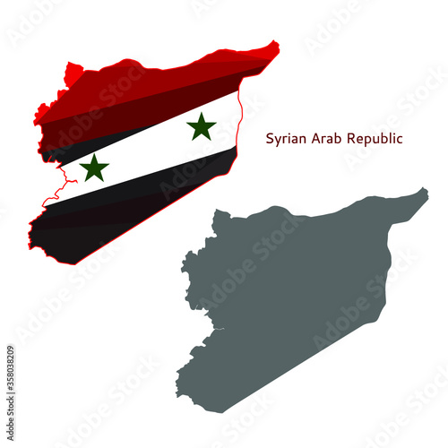 Silhouette map of the territory of the Syrian Arab Republic