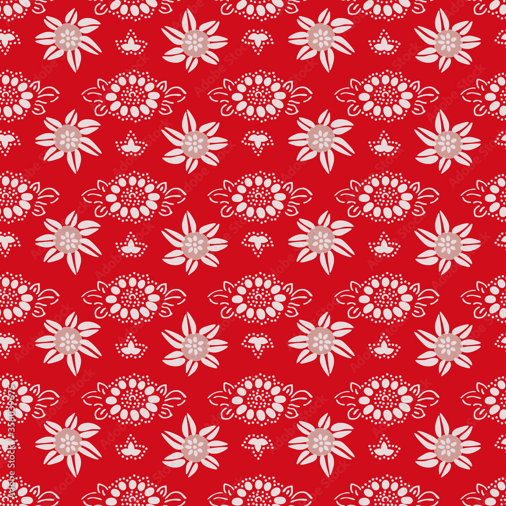 Japanese Flower Leaf Vector Seamless Pattern Japanese Flower Leaf Vector Seamless Pattern