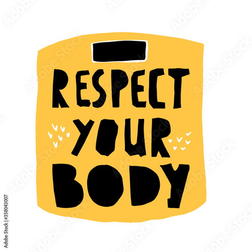 respect your body vector hand drawn lettering