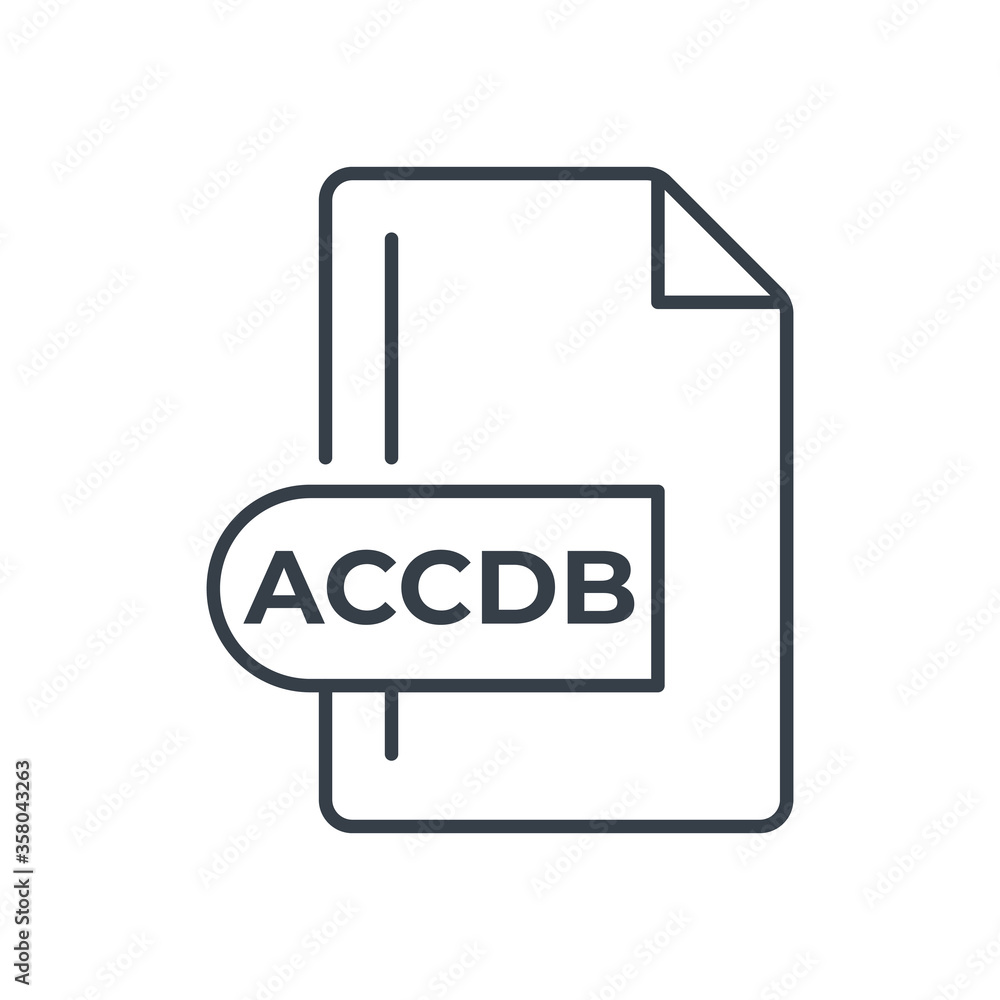 ACCDB file format icon. Microsoft Access file format line icon. ACCDB file format icon. Microsoft Access file format line icon.