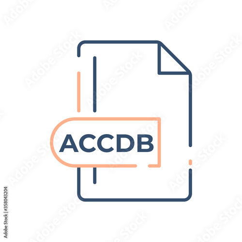 ACCDB file format icon. Microsoft Access file format line icon.