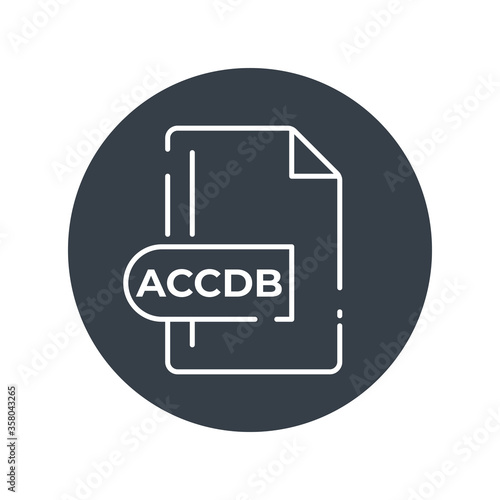 ACCDB file format icon. Microsoft Access file format filled icon.