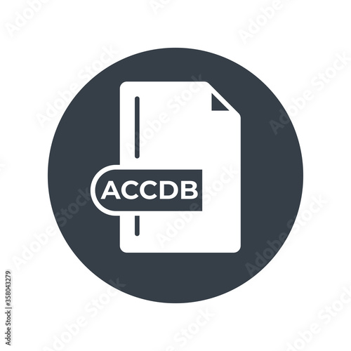 ACCDB file format icon. Microsoft Access file format filled icon.