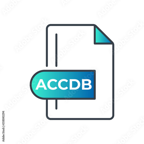 ACCDB file format icon. Microsoft Access file format gradiant icon.