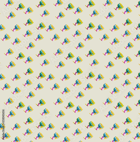 watercolor seamless pattern with cactus on a light background