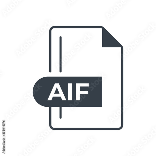 AIF file format icon. Audio Interchange File format filled icon.