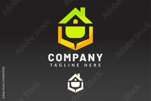 Simple Logo Template Building For Real estate company brand and contractor house and developer real estate