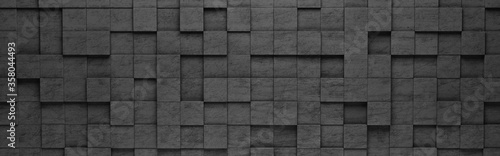 Black Squares 3D Pattern Background