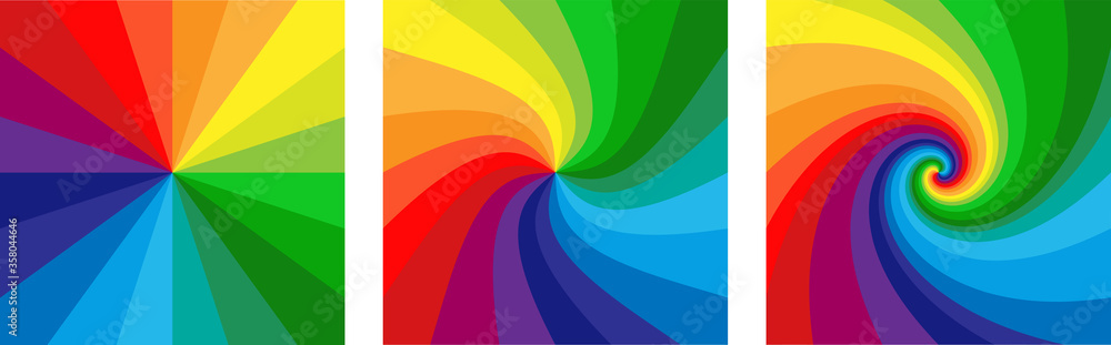 Background with rainbow colored spirals	