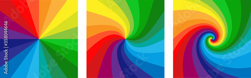 Obraz na plátně Background with rainbow colored spirals