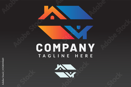 Simple Logo Template Building For Real estate company brand and contractor house and developer real estate