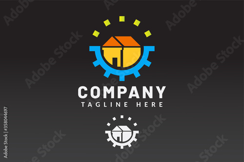 Simple Logo Template Building For Real estate company brand and contractor house and developer real estate