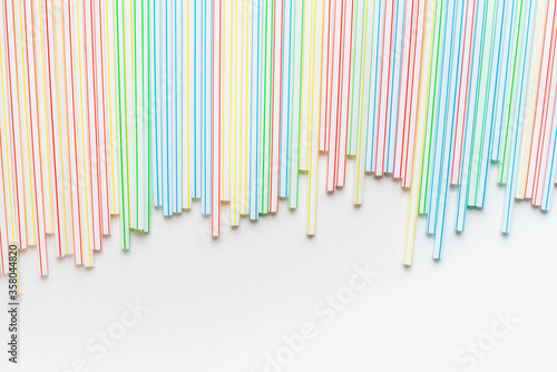 cocktail tubes  straws for drinks on a white background